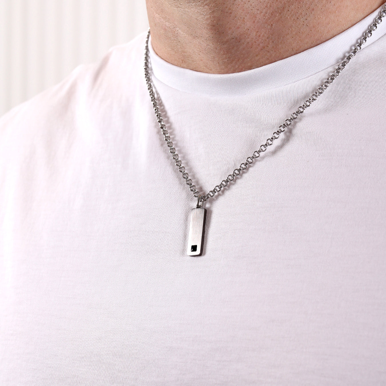 Men's Tag Pendant Chain - Stainless Steel